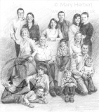 Group pencil sketch